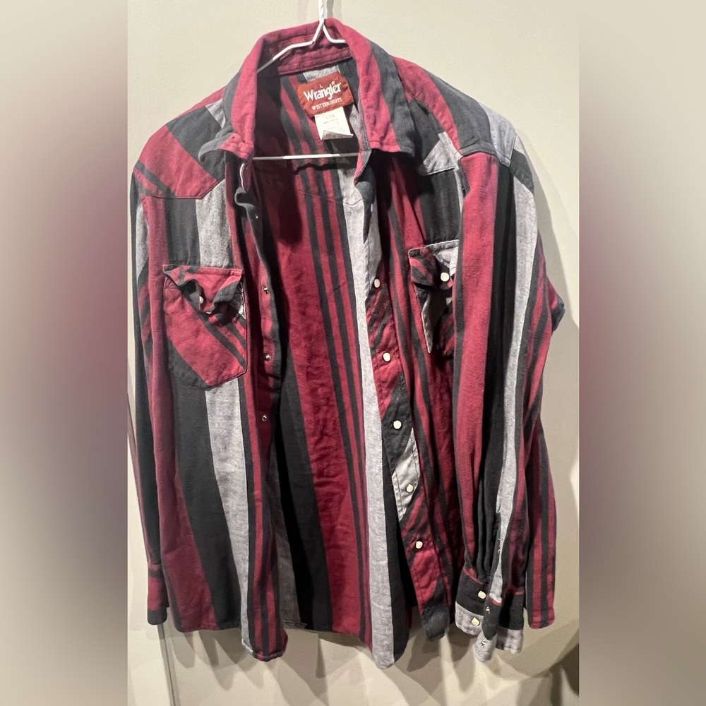 VINTAGE RETRO FLANNEL WRANGLER WITH PEARL SNAPS